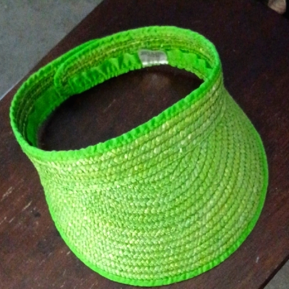 Green Woven Sun Visor Hat - Picture 2 of 6